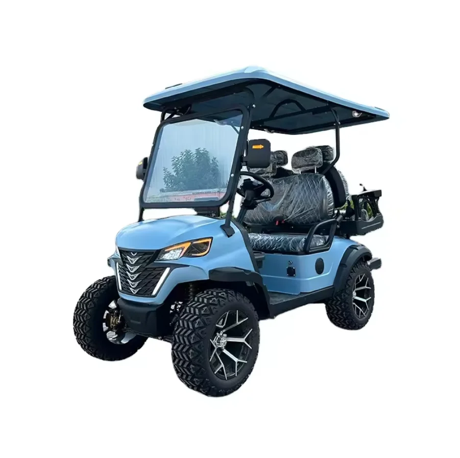 New design 2+2 seater 4+2 seater electric golf cart with sand bucket x2 + sandbox + golf bag belt and basket off road electric g