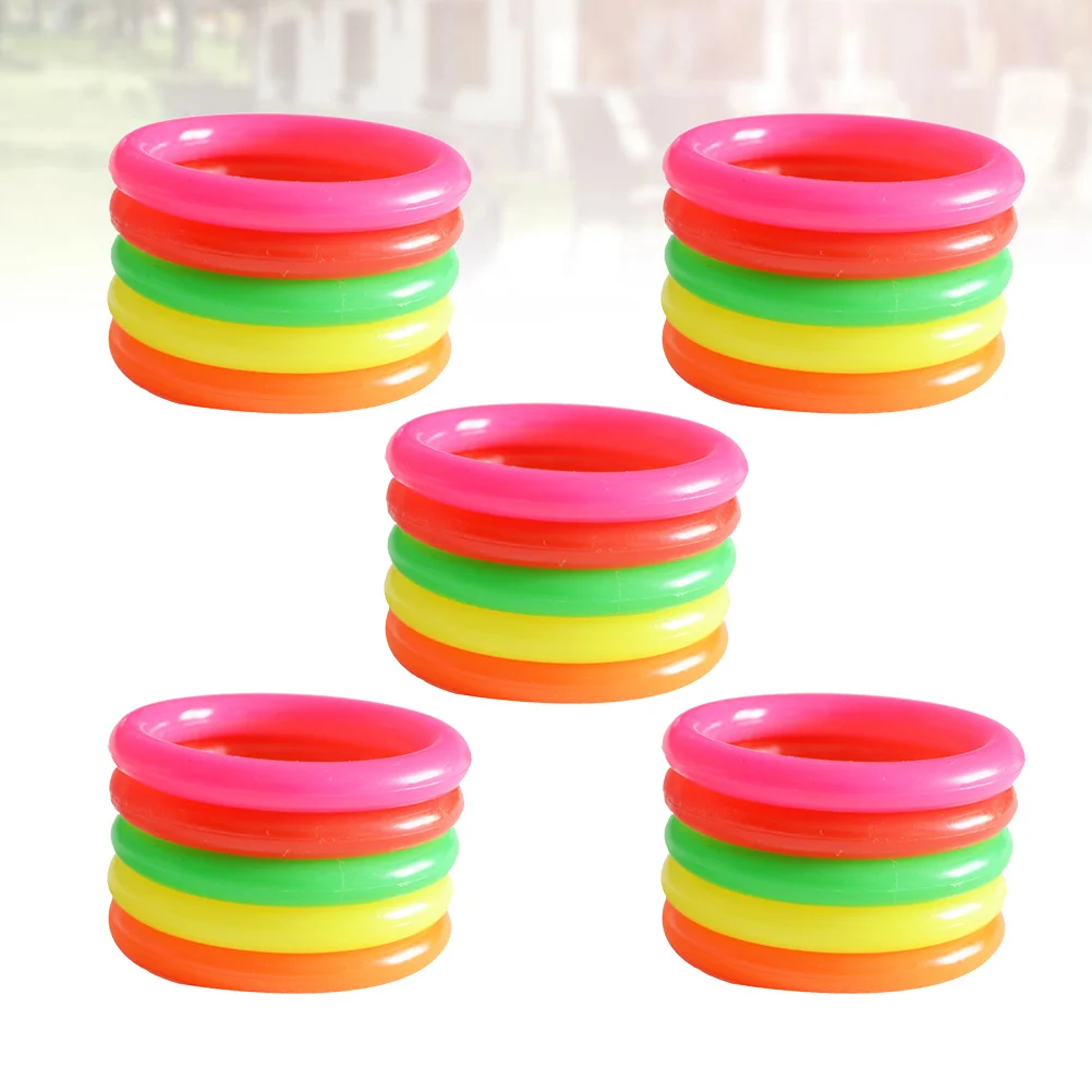 25 stuks Plastic Toss Ringen 4 cm Binnendiameter Kleurrijke Set voor Outdoor Indoor Party Games Eye Hand Coördinatie Oefening