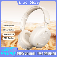 HAVIT H630BT Over-Ear Wireless Headphones Bluetooth 5.3 FM 40mm Dynamic Noise Reduction Long Range Game Music Earphones Custom