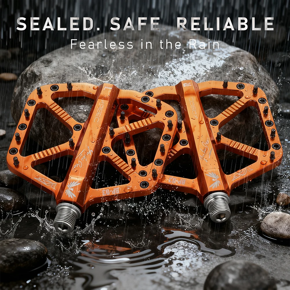 KRSEC CNC 3 محامل دواسات الدراجة خفيفة BMX الجبلية الطريق دواسات الدراجة عدم الانزلاق سبائك الألومنيوم أجزاء الدراجة الجبلية