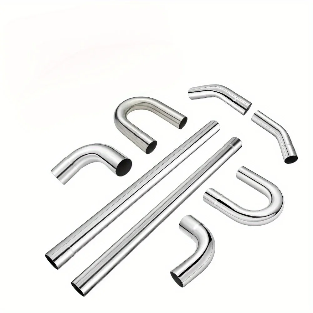 طقم عادم مخصص 8 قطع أنابيب من الفولاذ المقاوم للصدأ مغزل بيند أنبوب مستقيم وعريض على شكل حرف U عالمي