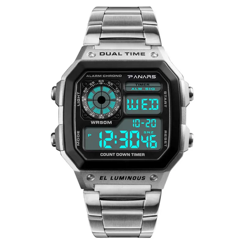 

Digital Watch For Men Fashion Outdoor Sport Wristwatch Men Watch Alarm Clock 5BAR Waterproof Chronograph Countdown Top Brand