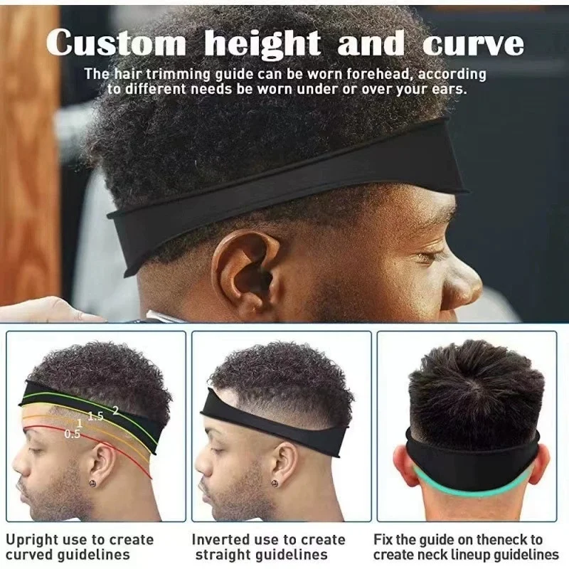 1/2/4pcs Mix DIY Home Haircuts Curved Silicone Neckline Headband Shaving Template and Hair Cutting Guide Hair Styling Tool