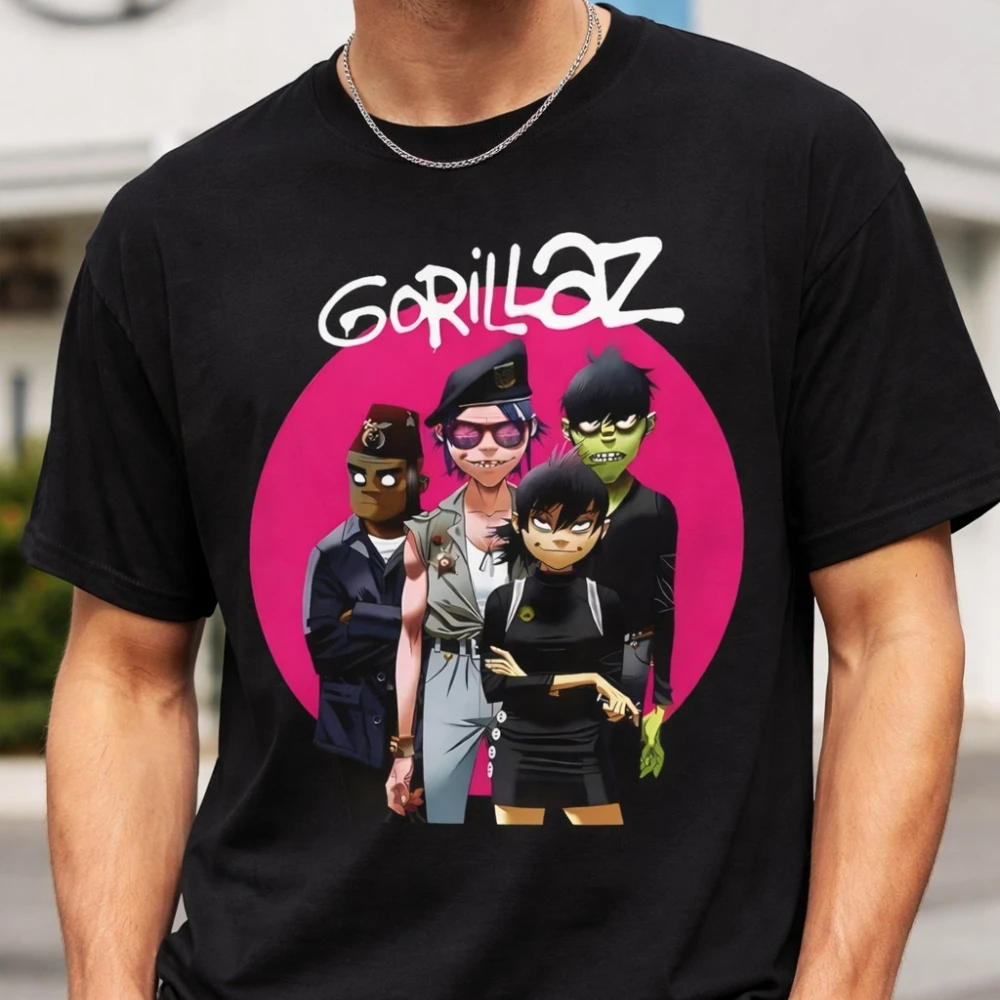 Gorillaz Graphic T-Shirt Unisex Band Tee Streetwear Anime Style Graphic T Shirts Aesthetic Clothes Women Clothes Vintage Tops
