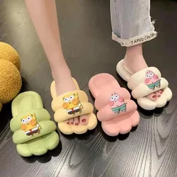 2024 New SpongeBob SquarePants Women's Summer plus size real photo Outwear Home Couples Feet Feeling Cool Slippers women sandals