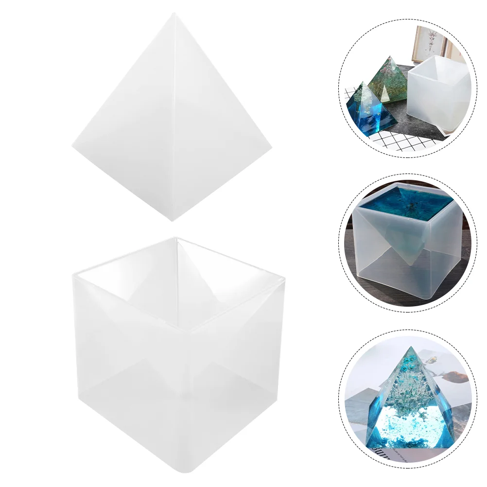 

Fondant Casting Molds Practical Crafts DIY Pyramid White Silicone Shape Home Decor