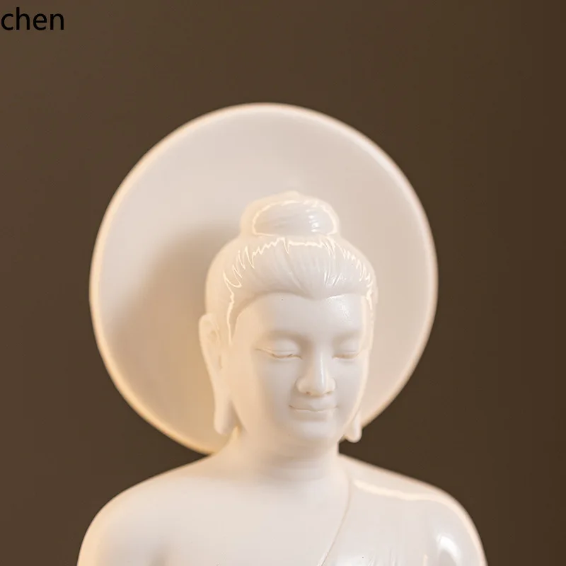 Cz1 ceramic tathagata buddha home office ornament - shakyamuni buddha statue craft - tea room decoration