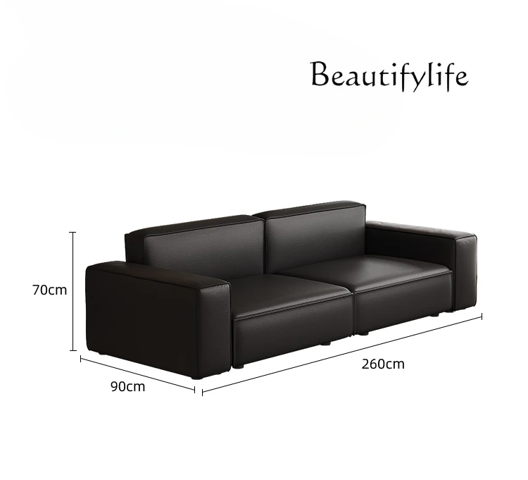 Italian minimalist small apartment straight row sofa living room multi-person sofa