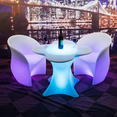 Berserk LED Luminous Chair With Backrest Bar KTV Creative Outdoor Balcony Courtyard Leisure Sofa Waterproof And Remote Control