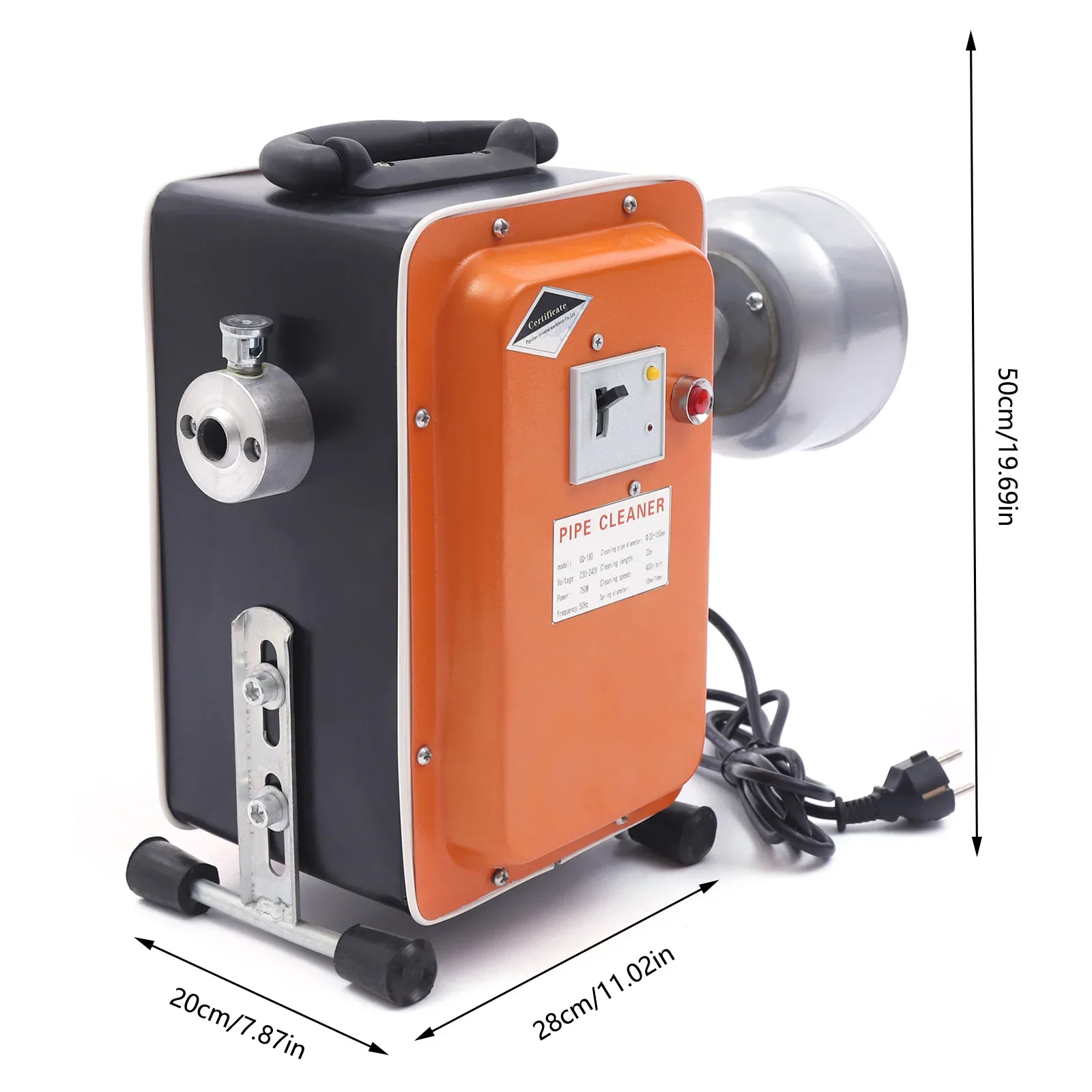 Elektrische rioolreinigingsmachine met waterdichte bescherming 230-240V 750W afvoerontstopper gereedschap slang rioolreiniging