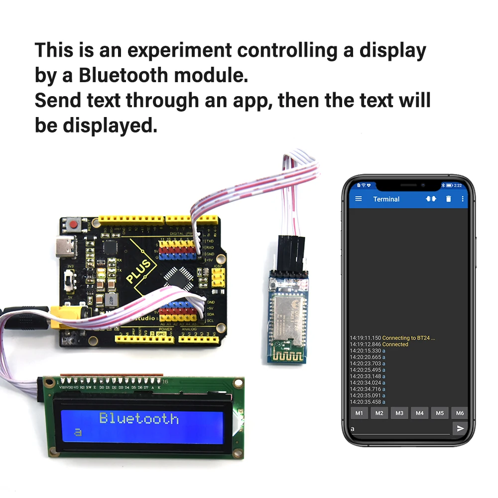 Keyestudio DX-BT24 Bluetooth Module DAILOG 14531 Chip Support AT Instruction Bluetooth V5.1 BLE Communication Interface UART