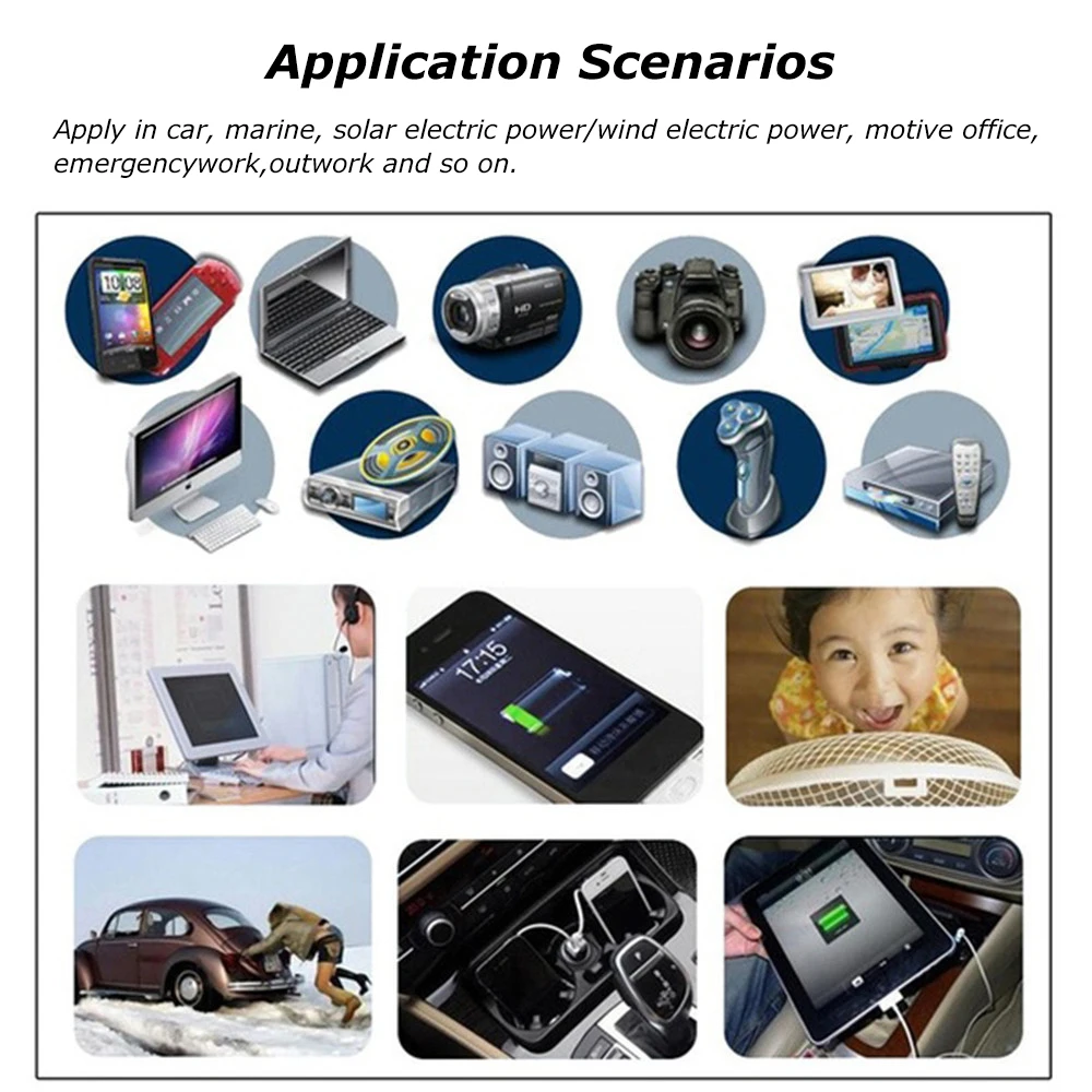 300W Solar Inverter For Car Home Solar Outdoor Use Conversion USB Charger With Cigarette Lighter