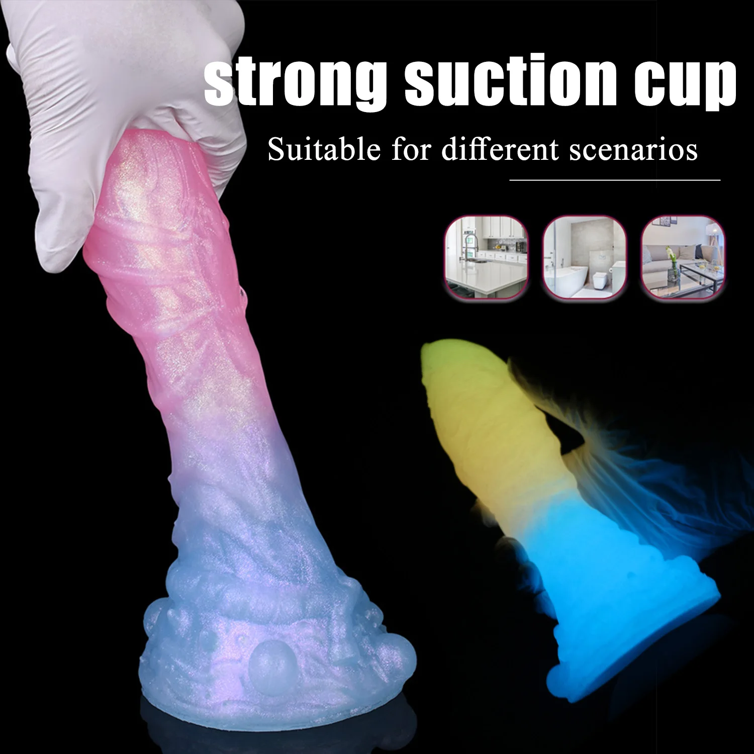 NYOTA Soft Silicone Anal Plug Textured Animal Dildo With Strong Suction Cup Four Size Luminous Penis Dick Masturbation Sex Toys