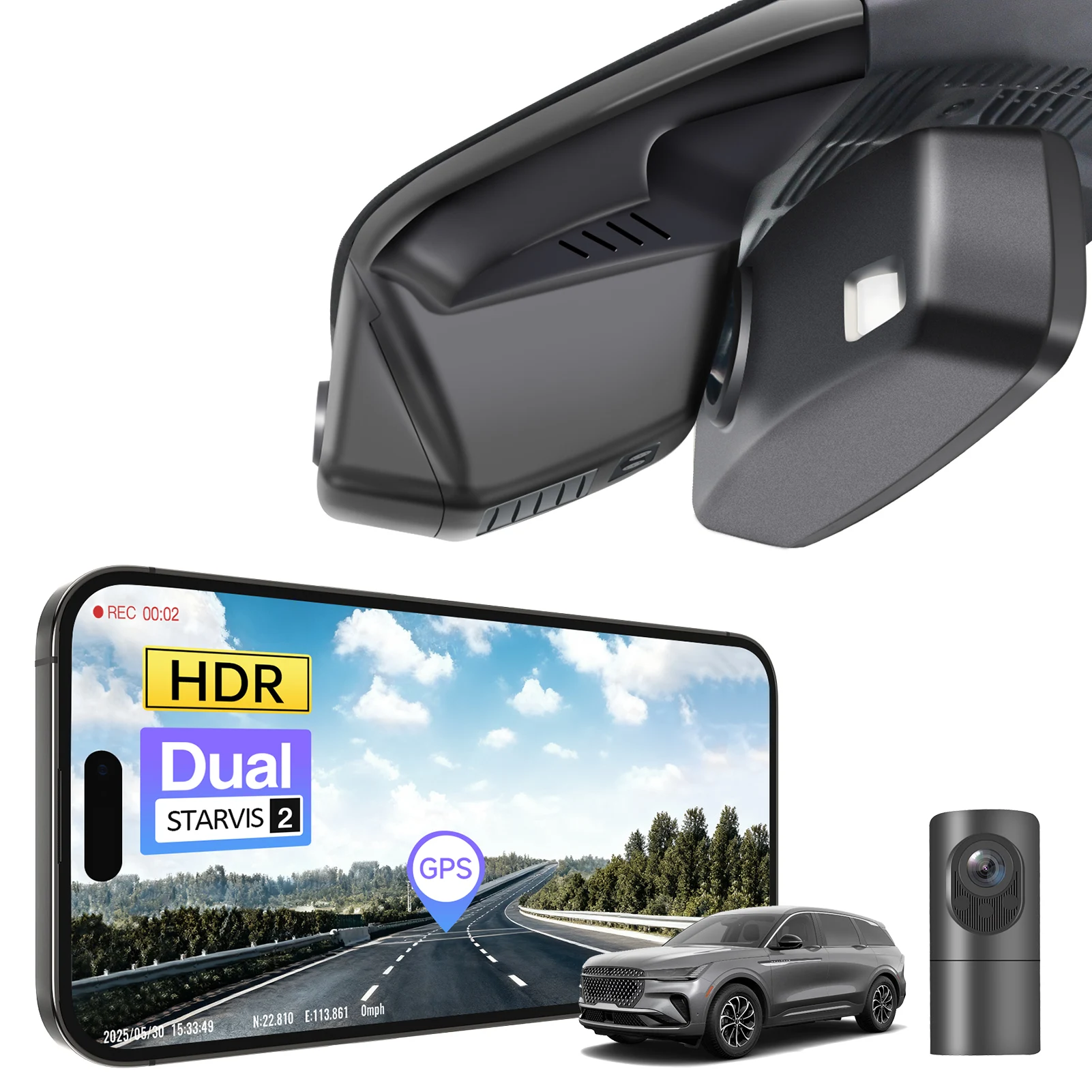 Mangoal STARVIS 2 4K 2160P WiFi & APP GPS Car DVR Camera For Ford Lincoln Nautilus Gen2 CDX707 Dash Cam 2024-2026