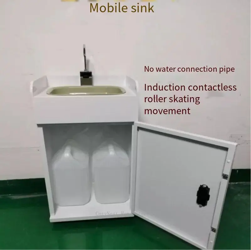 Mobile Handwashing Station with Sensor Faucet, No Plumbing Connection Needed for Salon & Clinic Use
