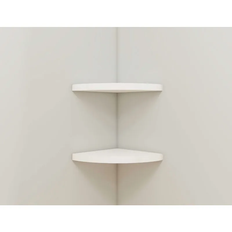 

9.5" White Corner Wood Shelves, Set of 2