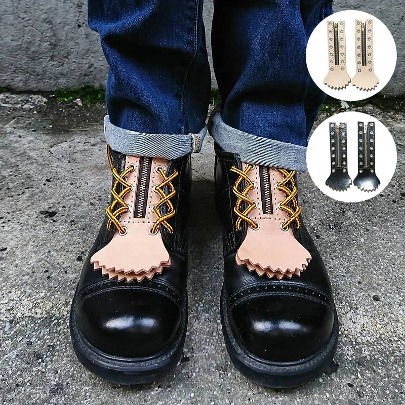 bottes-en-cuir-retro-de-taiwan-avec-fermeture-eclair-a-mi-hauteur-pour-un-ajustement-rapide-accessoires-et-pieces-de-modification-diy