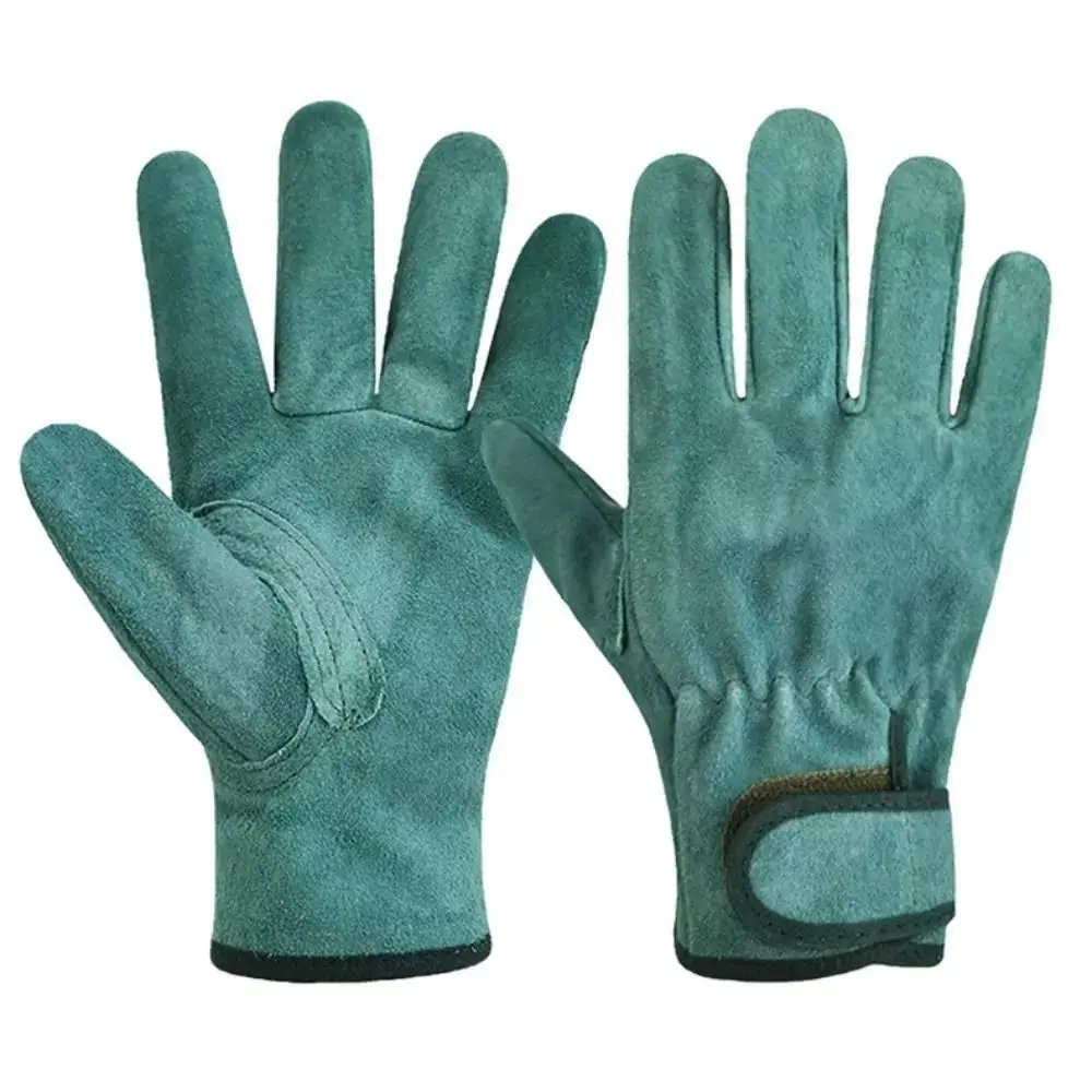 1Pair New Labor Protection Welding Gloves Stab-proof Durable Safety Protection Gloves Wear-resistant Green Gloves