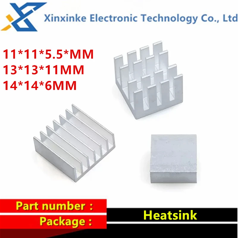 10PCS Aluminum Heatsink 11*11*5.5 13*13*11 14*14*6MM Cooling Radiator Cooler For CPU,RAM,GPU,A4988 Electronic Chipset Heat Sink