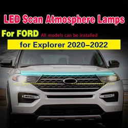 For Ford Explorer 2020-2022 Dynamic LED Hood Light 12V Daytime Running Light Start-scan Light Waterproof Decorative Light Strip