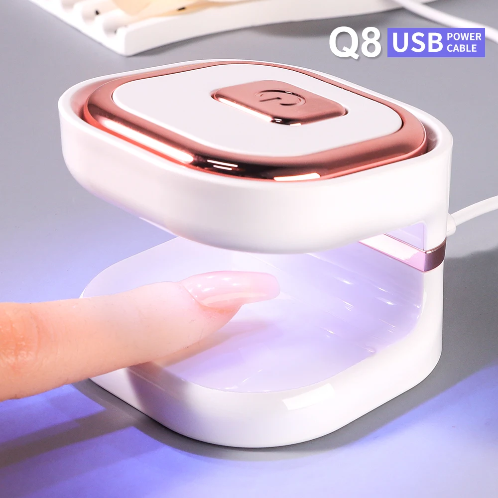 Mini Nail Art Lamp 6LED UV Lamp Convenient Single Finger Gel Polish Nail Dryer Q Shape Nail Dryer Manicure Home Salon Tool