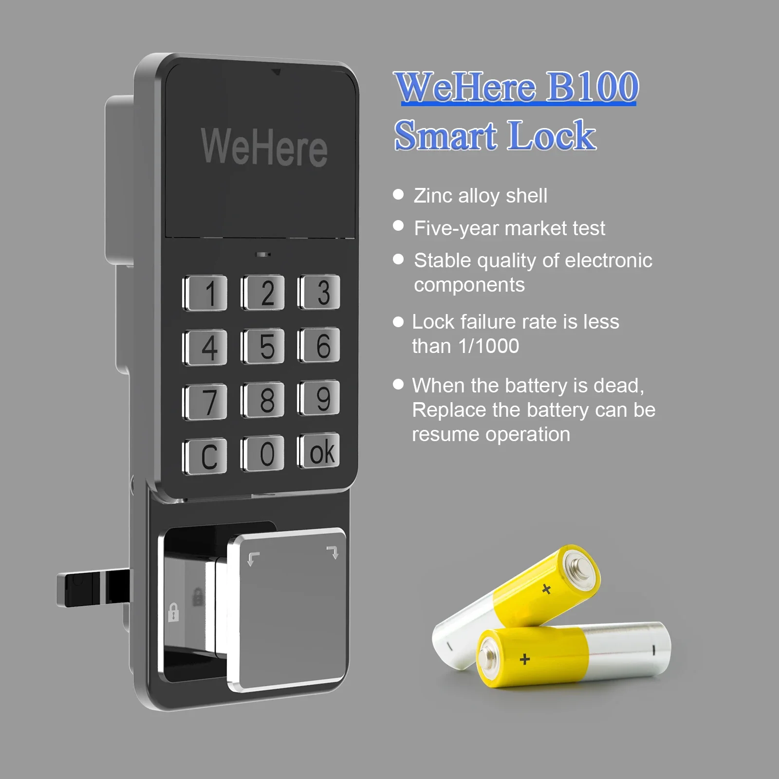 WeHere Smart Key Safe Box Telefoon Afstandsbediening Wifi Beveiligingsdozen Wachtwoord Outdoor Beveiliging Elektronische wandgemonteerde slotdozen