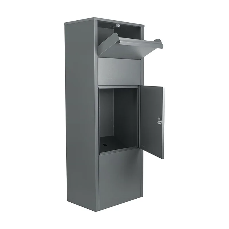 Custom Logo Waterproof Outdoor Wall Mounted Outside Aluminum Parcel Box Metal Steel Mailbox Outdoor Large Locking Black