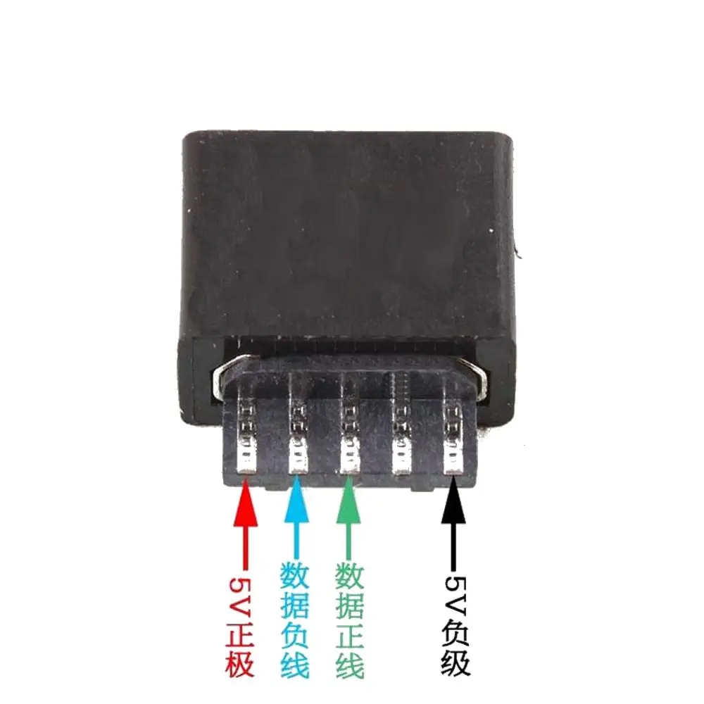 DIY 마이크로 USB 2.0 B 타입 암 5 핀 소켓 솔더 케이블 타입 장착 어댑터 플러그 플라스틱 쉘 로트당 10 세트