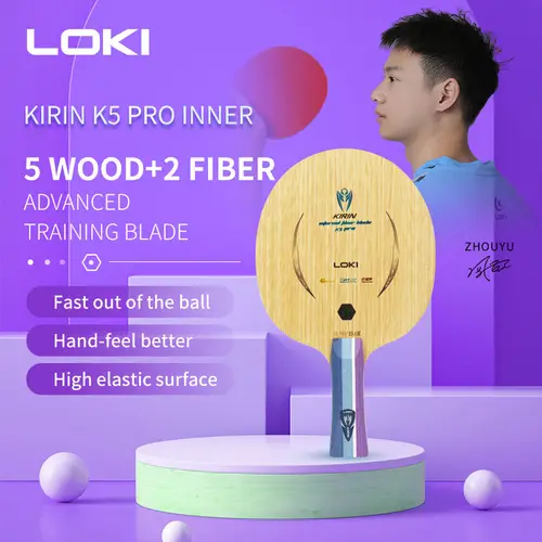 LOKI K5 PRO hoja de tenis de mesa 7 capas 5 madera 2 paleta de Ping Pong de carbono con 2 fibra de carbono apagado + raqueta de tenis de mesa con caja