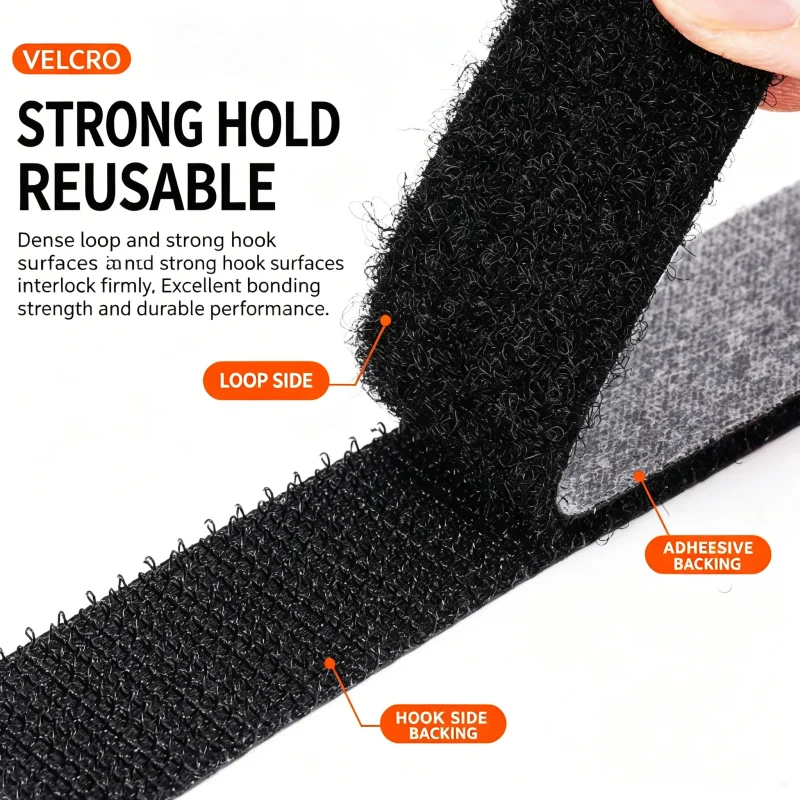 3M Double-Sided Self-Adhesive Hook and Loop Tape 25m Strong Traceless High-Viscosity Hook-Loop Fastener Tape for Car Floor Mats view 3