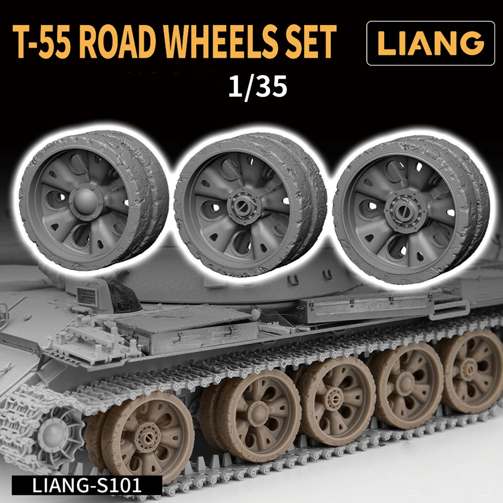 For LIANG-S101 Model 1/35 T-55 Road Wheels Set for Assemble Tank Model Building Track Roller Hobby 3D Printed Parts Accessories