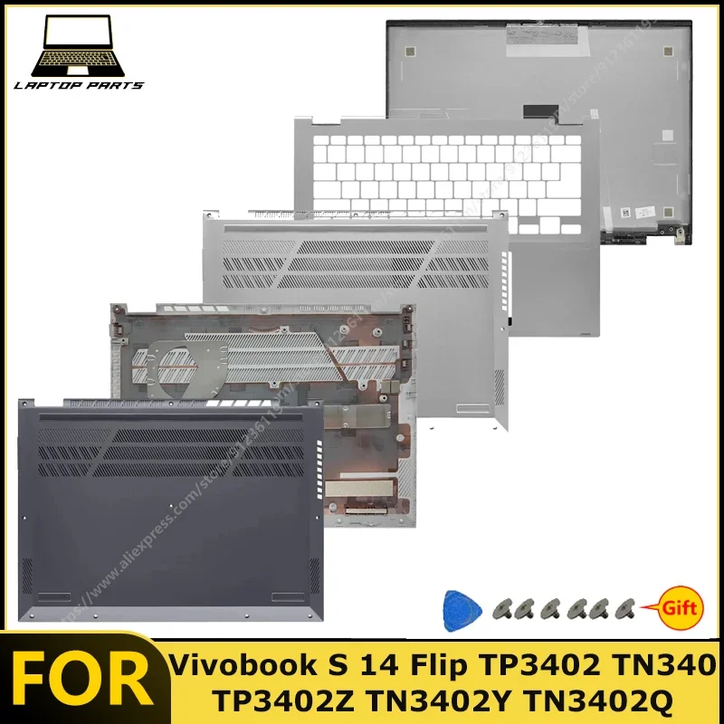 For Vivobook S 14 Flip TP3402 TN340 TP3402Z TN3402Y TN3402Q Laptop LCD Back Cover Palm Rest Bottom Case New replacement parts