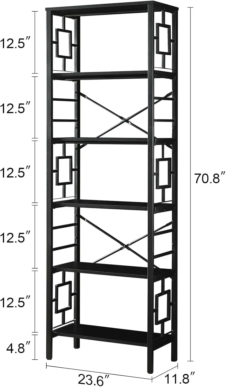 베스트셀러, 지금 구매하세요! 프리미엄 대형 책장, 금속 프레임과 개방형 선반이 있는 산업용 책장, 6단 금속 책장