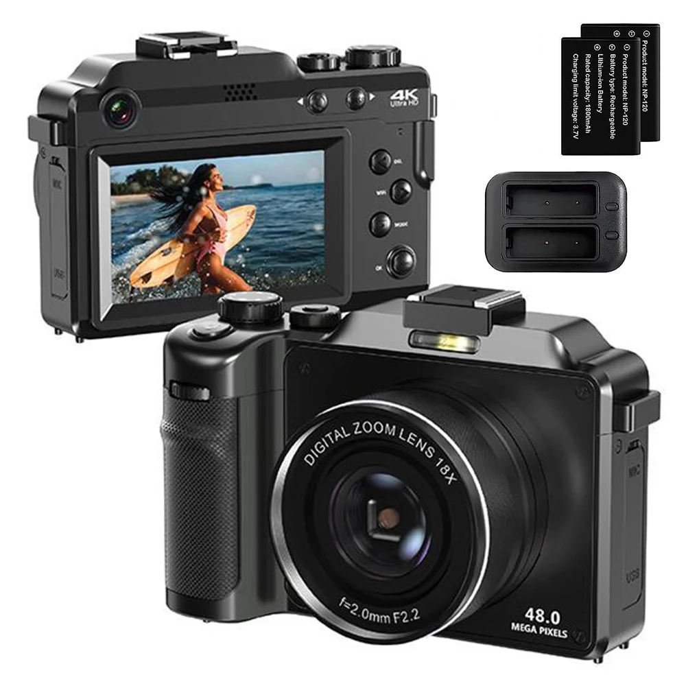 Cámara de fotografía Digital 4K, cámara web WIFI, grabadora de vídeo Vlog Vintage, Zoom 18X, videocámara Tiktok, carcasa DIY