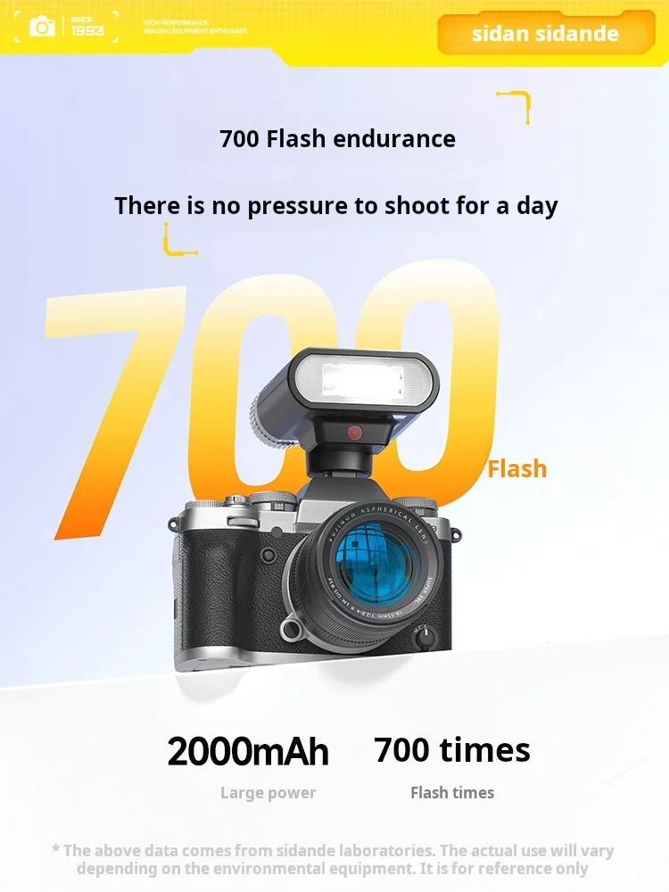 SIDANDE 01 Mini Camera Flash Hot Shot 2000mAh Universal Portable Fill Flash for Canon Nikon Fuji Sony Camera