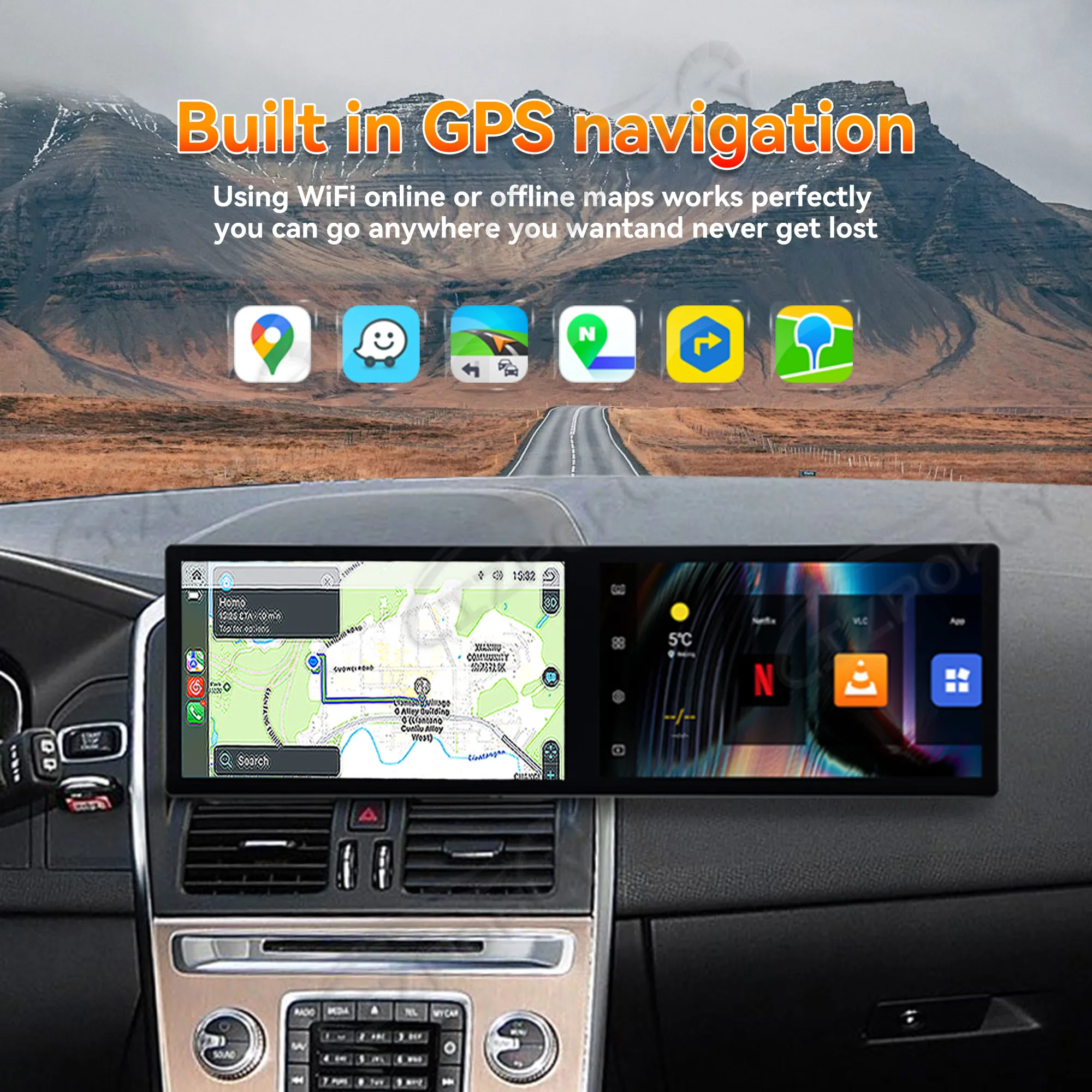 11.5'' Android14 Car Radio For Volvo XC60 2013-2017 Touchscreen GPS Navigation Carplay Stereo Multimedia Player Video DSP BT Wif