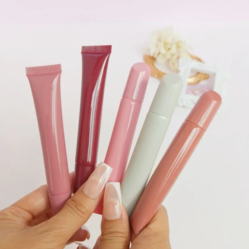 

Slanted Colorful Lipgloss Tube 20pcs 10ml Dispenser Lip Glazes Foundations Eye Creams Serums Big Names Same Style