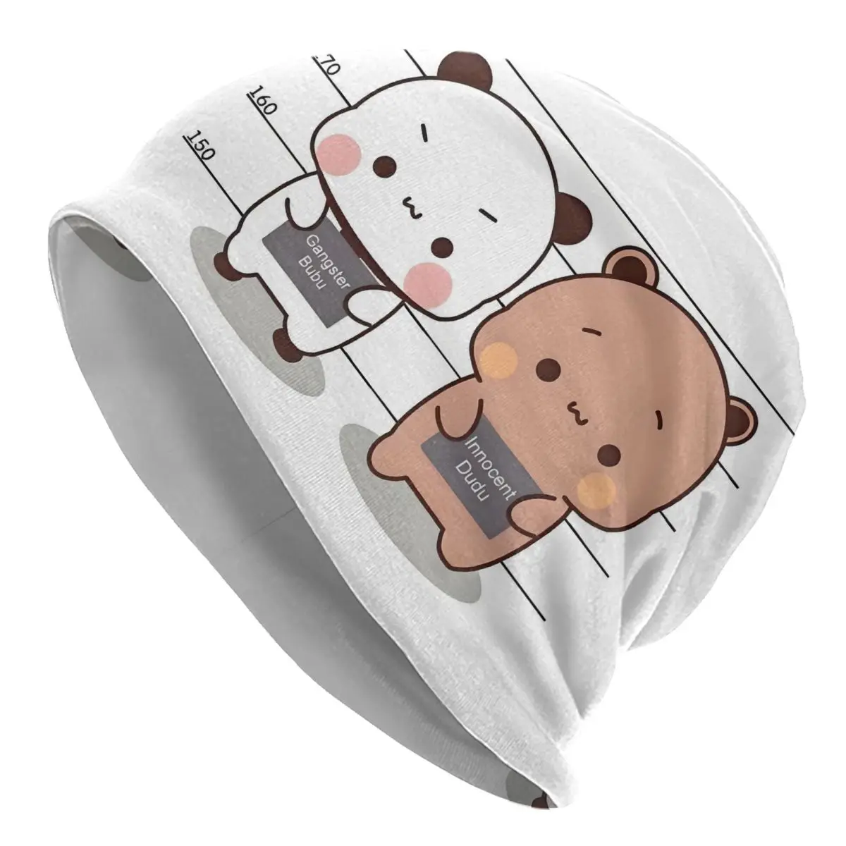 Gangster bubu inocente dudu pêssego e goma bonnet homme moda chapéu de malha para inverno quente urso anime panda gorros bonés