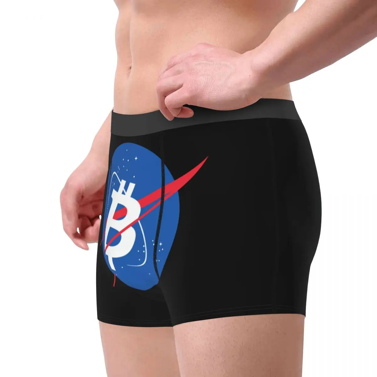 Custom Bitcoin Space Moon Boxers Shorts Men BTC Crypto Coins Briefs Underwear Novelty Underpants image 3