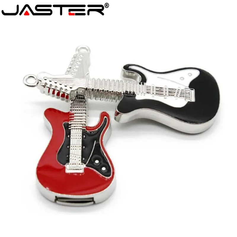 JASTER Promotion New style metal Crystal 4GB 8GB 16GB 32GB Electric Guitar Model U disk Flash pen drive memory card Keychain