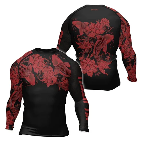 ﻿Men's Retro Quick Dry Long Sleeve Compression 3D Printing Shirt for Fitness and Jiu-Jitsu Practice Man T-Shirt