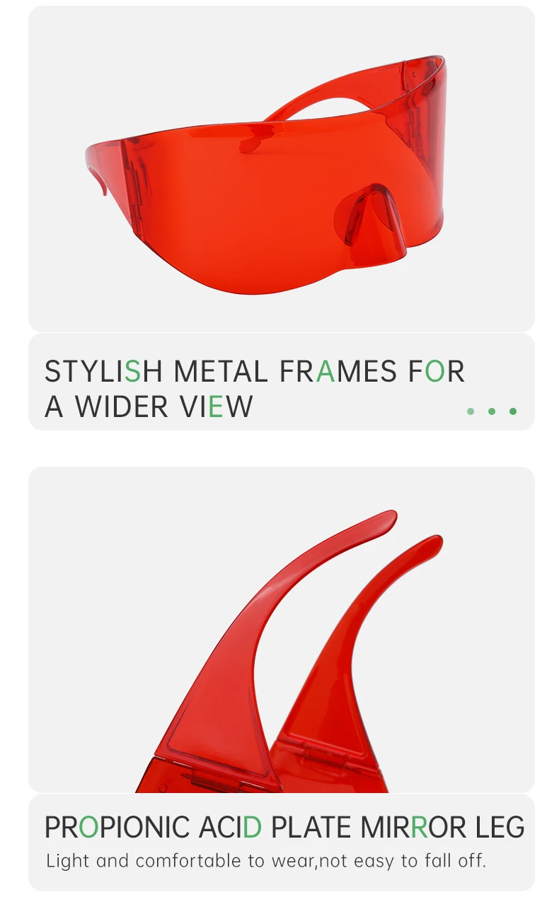 Rechteckige Masken-Sonnenbrille für Damen und Herren 2026 Luxusmarken-Designer Punk Sonnenbrille Steampunk Y2k Übergroße Shield-Brille – Detail 9