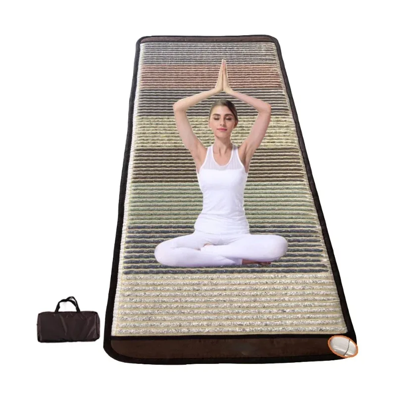 Electromagnetic Crystal Yoga PEMF Amethyst jade tourmaline Matress price Photon Thermal mat Chakra Rainbow Infrared Heating pads