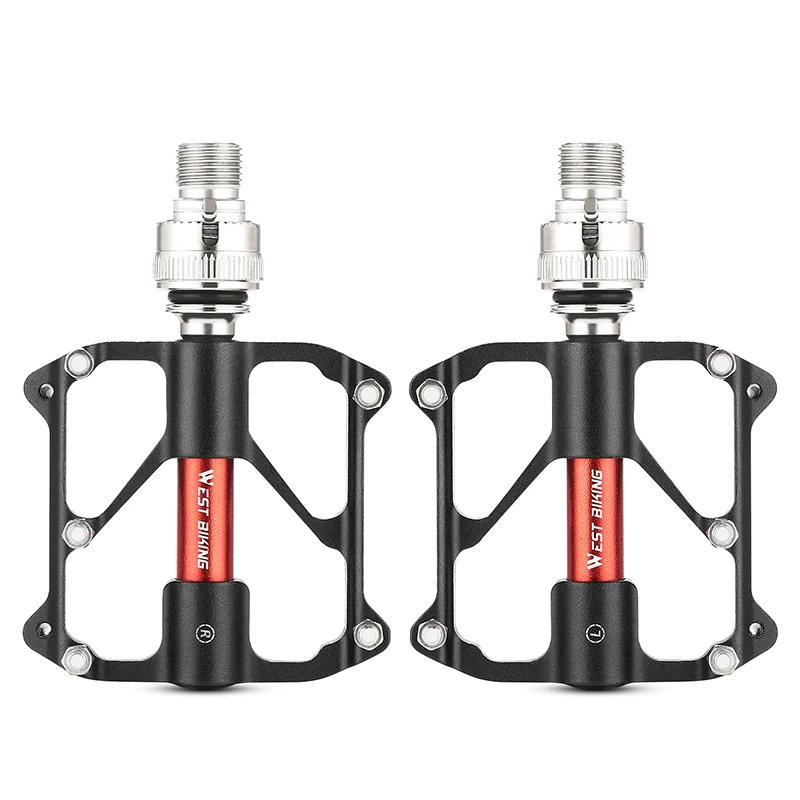 AliExpress West Biking WEST BIKING 3 Bearing Bicycle Pedal Quick Release Aluminum Alloy Non-Slip Lightweight Cycling Pedals MTB Road Bike Accessories
