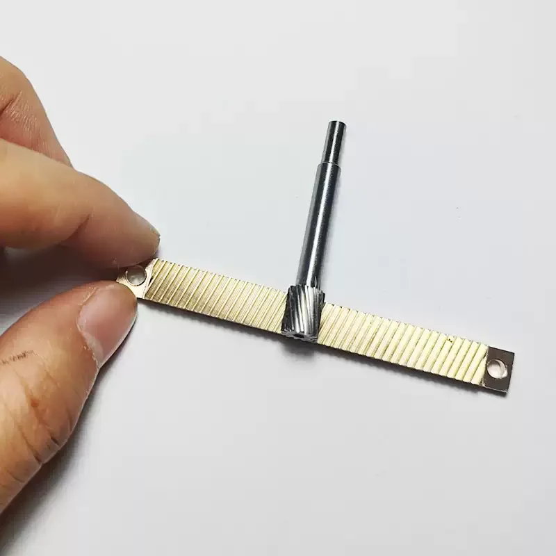 Stainless Steel & Brass,for Optical Precision Linear Slide Stage Guide Rail Mechanism,0.5 Mold 12Teeth Micro Gear Rack