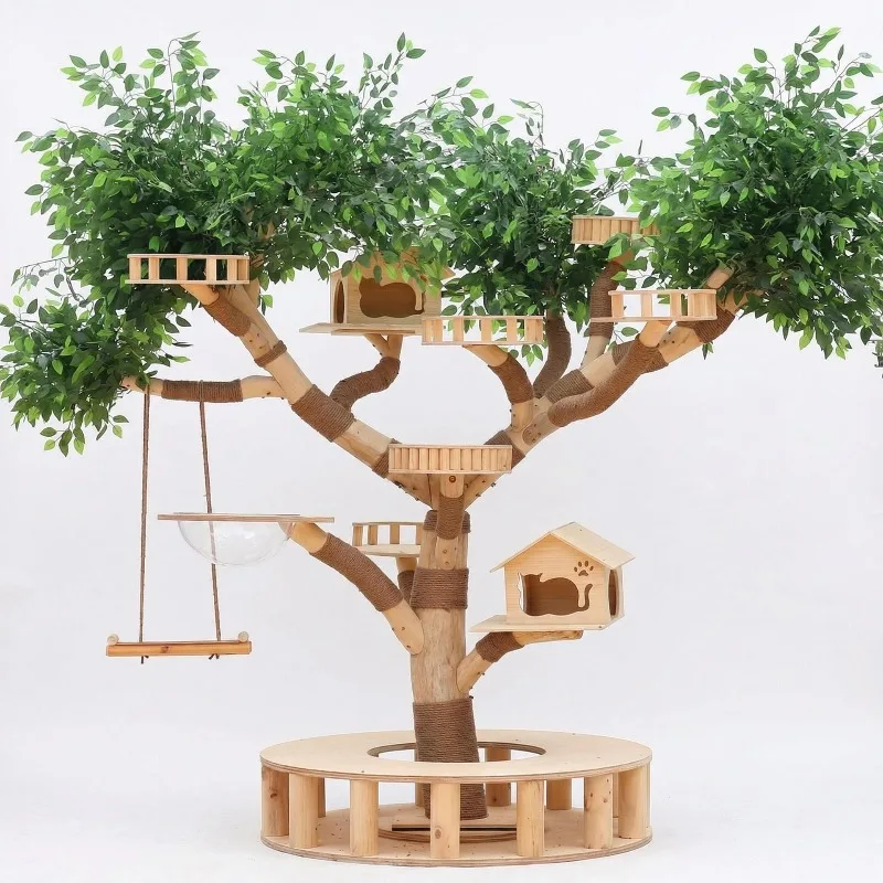 litter integrated toy, solid wood scratching column anti-cat scratching multi-functional pet toy