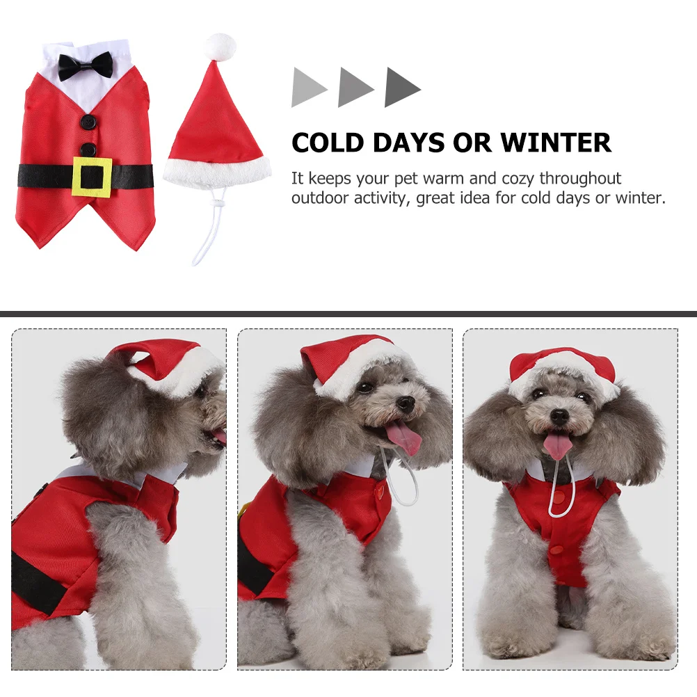 

1Set Xmas Dog Clothes Christmas Pet Costume Soft Polyester Warm Cozy Outdoor Activity Comfortable Puppy Clothing Decorative