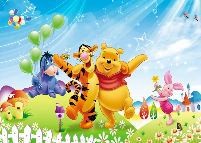 Disney Winnie The Pooh Party Backdrops Wedding Decoration Children's Birthday Photozone Custom Background Decorations Wall