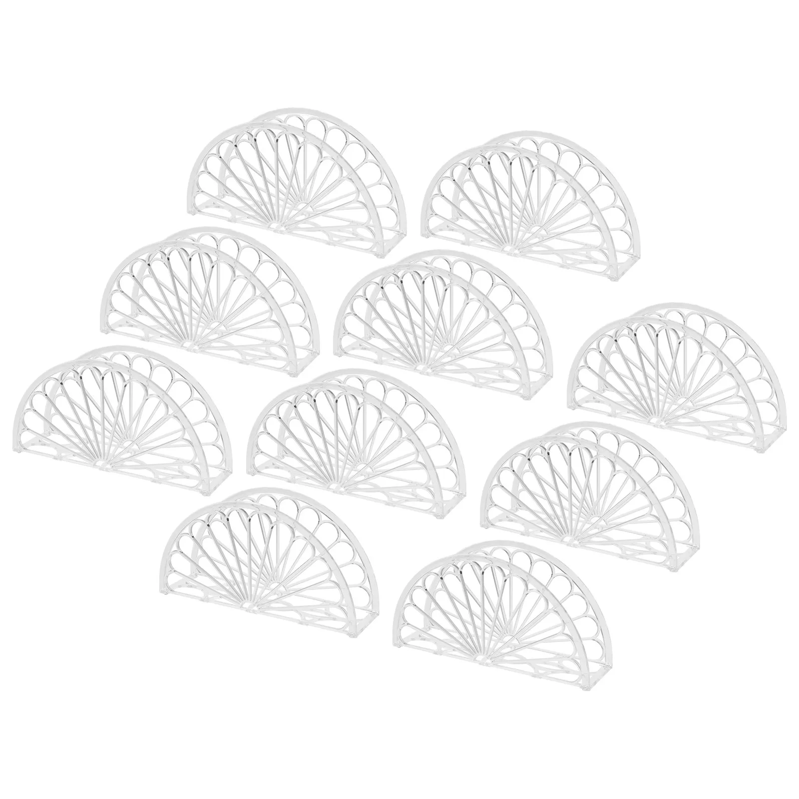 10Pcs Clear Plastic Napkin Holder Fan Designed Standing Tissue Stand for Dining Table Kitchen Bar Cafe Hotel Modern Decorative view 4