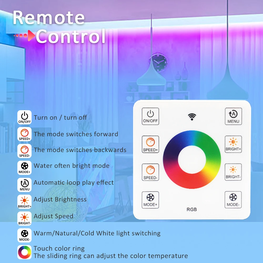 WS2811 RGB IC проточная вода полоса света SMD5050 24 В красочная лента лампа RF сенсорный пульт дистанционного управления освещение для скачек Декор